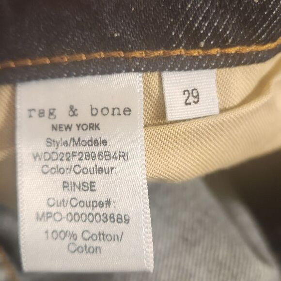 Rag & Bone Women's Straight Leg Jeans Dark Wash Size 29 US 8 - Picture 9 of 9